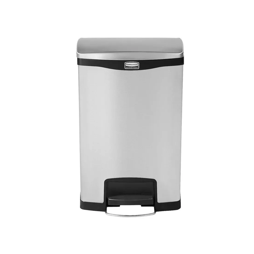 Rubbermaid Step-On rozsdamentes acél szemetes- fekete és metál-50L