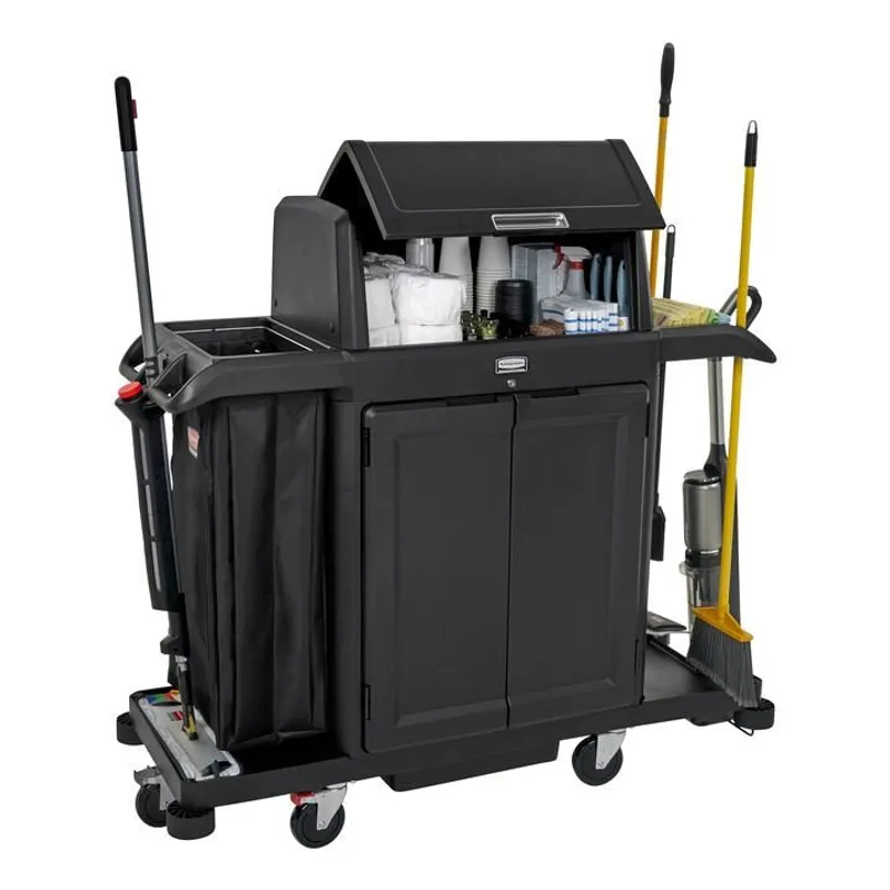 Rubbermaid nagy méretű szállodai kocsi tárható tetővel és ajtóval