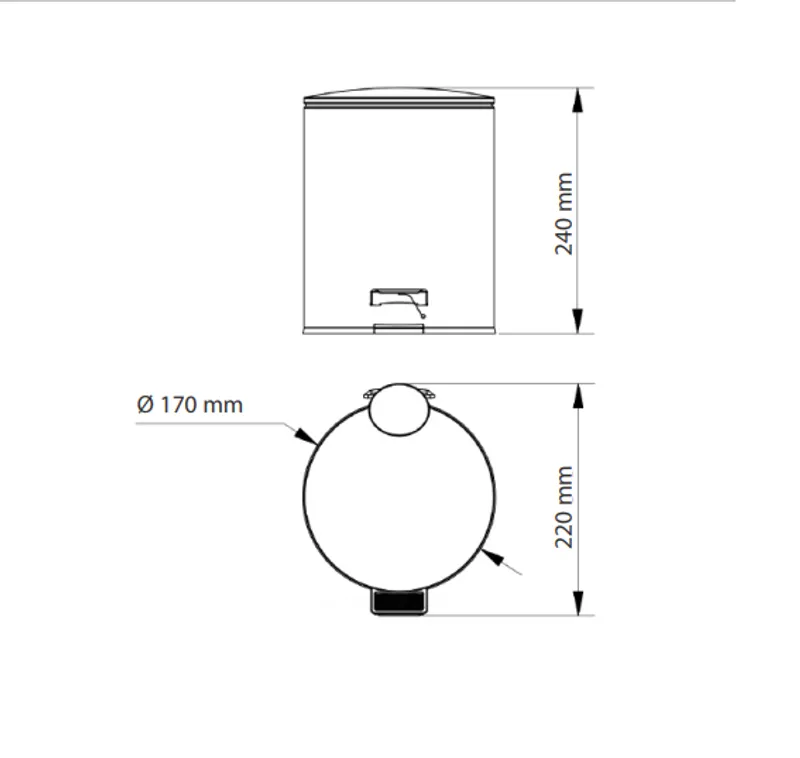 Simex pedálos szemetes kuka 3L fényes