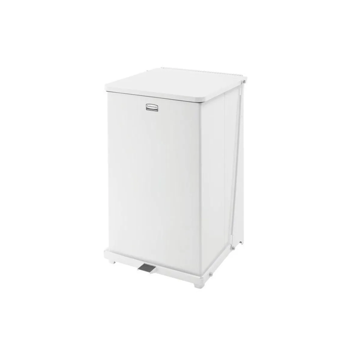 Rubbermaid acél pedálos szemetes 95L, tűzálló, fehér