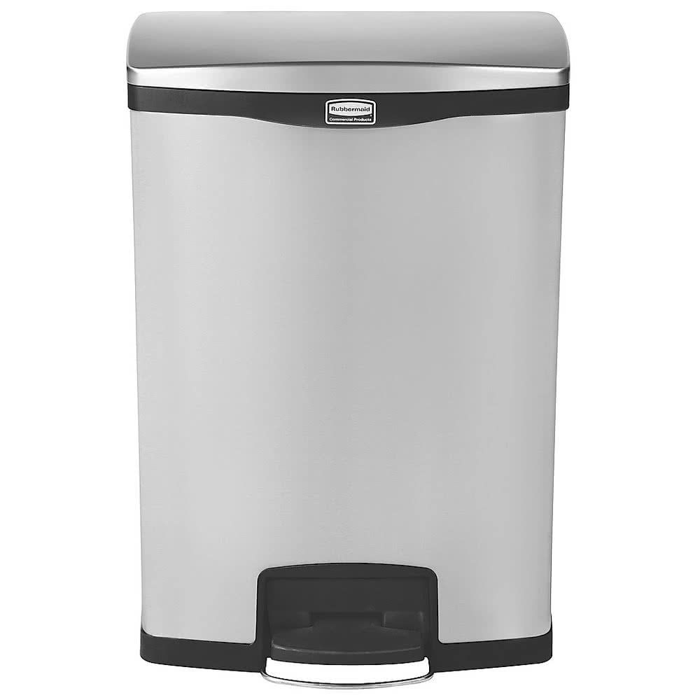 Rubbermaid Step-On rozsdamentes acél pedálos szemetes-fekete és metál-90L